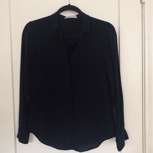 Everlane Black Silk Blouse Size XS
